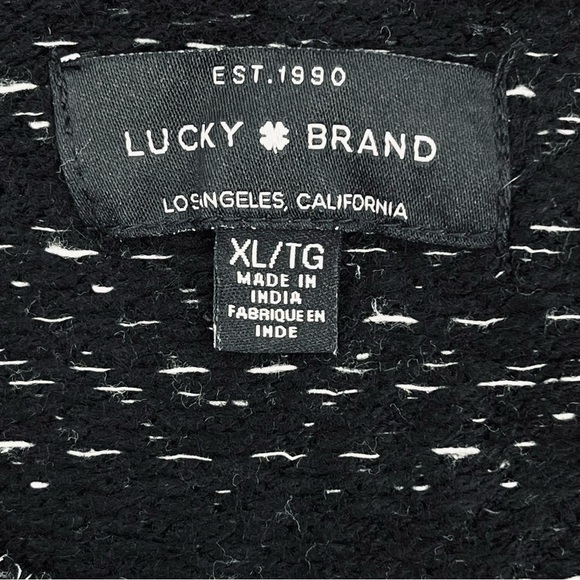 Lucky Brand Black & White Embroidered Boxy High-Low Pullover Crewneck Sweater - Picture 7 of 9